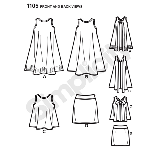 Simplicity 1105r5 snitmønster