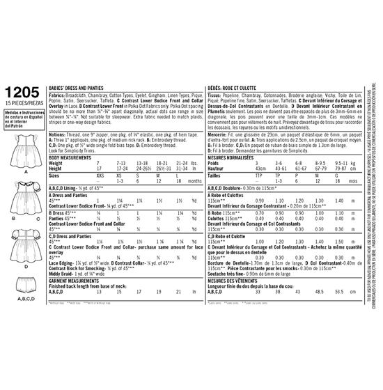 Simplicity 1205A snitmønster