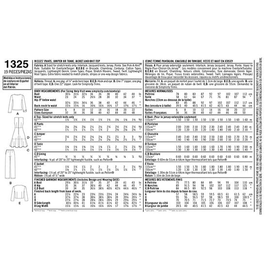 Simplicity 1325H5 snitmønster