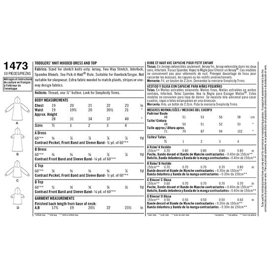 Simplicity 1473A snitmønster