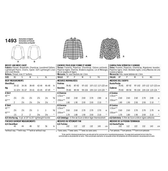 Simplicity 1493A snitmønster