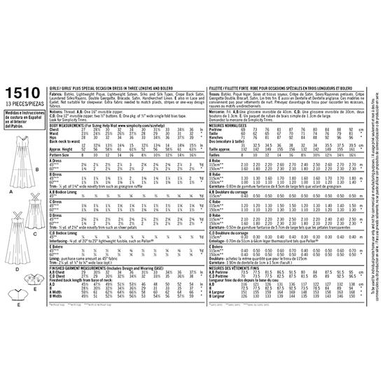 Simplicity 1510AA snitmønster