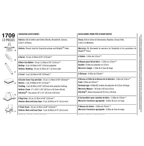 Simplicity 1709OS snitmønster