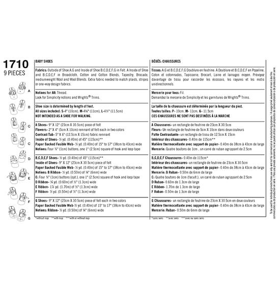 Simplicity 1710A snitmønster