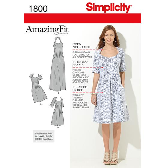 Simplicity 1800AA snitmønster