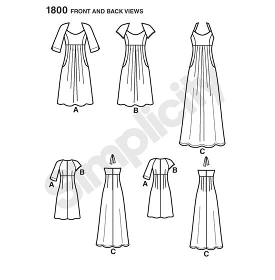 Simplicity 1800AA snitmønster