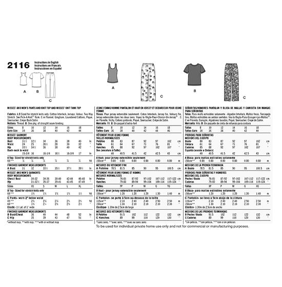 Simplicity 2116A snitmønster