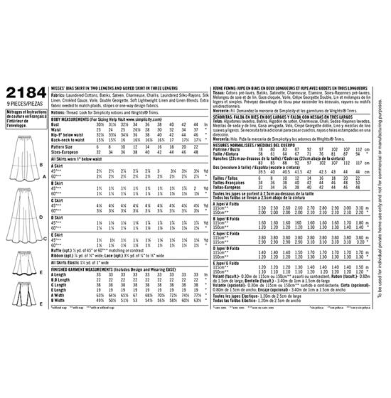 Simplicity 2184R5 snitmønster