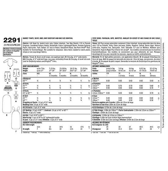 Simplicity 2291A snitmønster