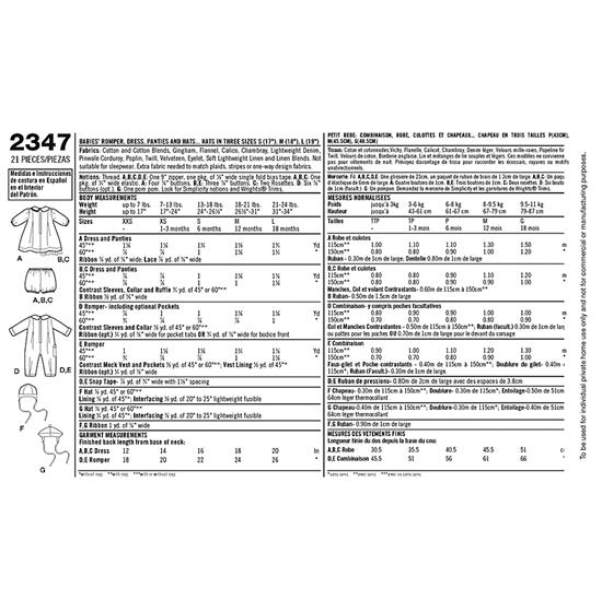 Simplicity 2347A snitmønster