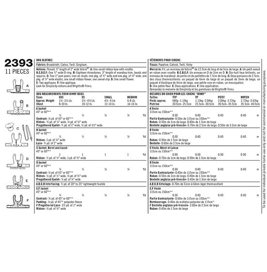 Simplicity 2393A snitmønster