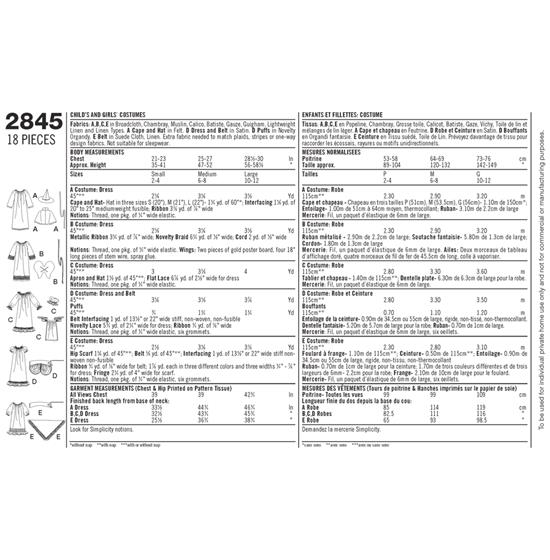 Simplicity 2845A snitmønster